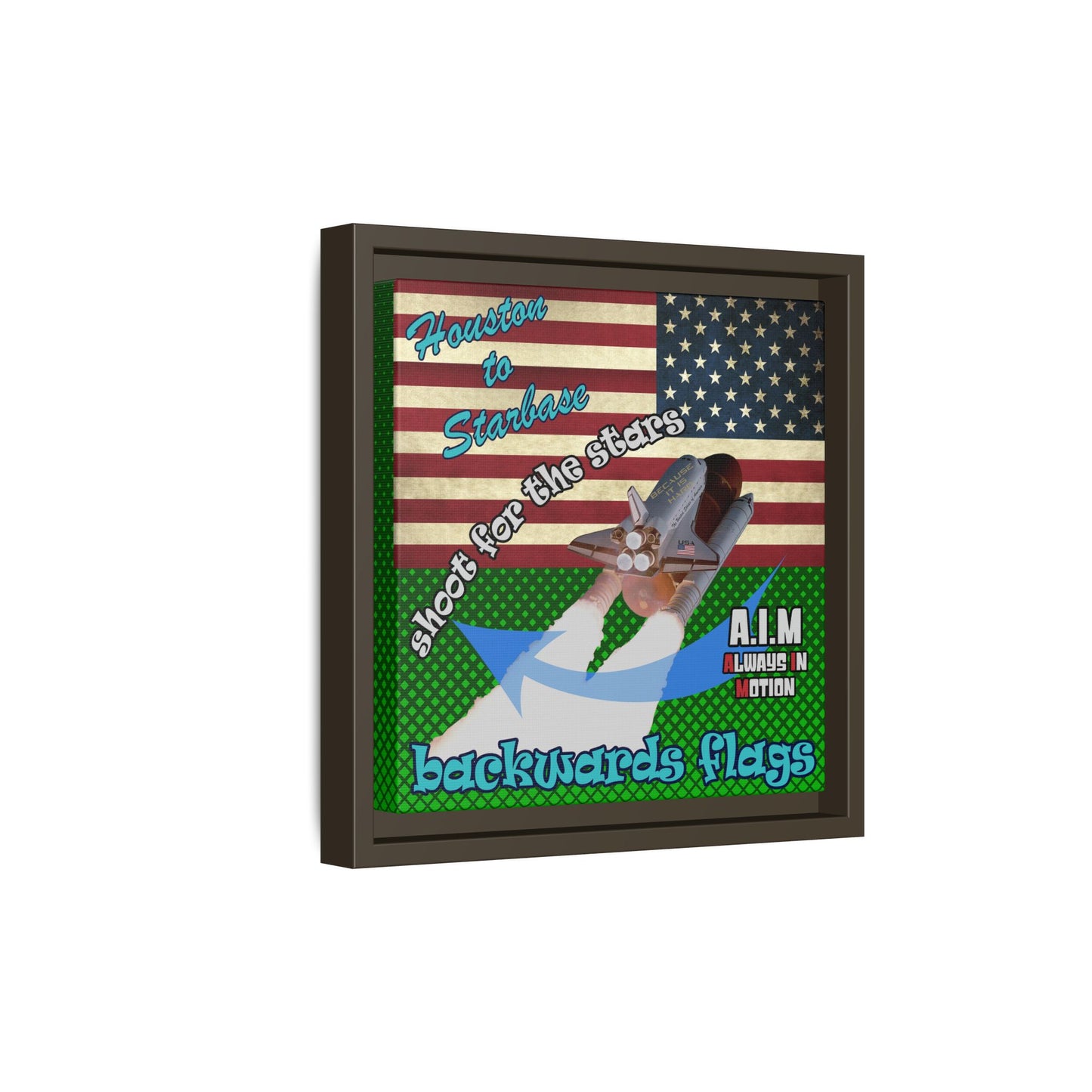 shoot for the stars - framed canvas art (logo green)