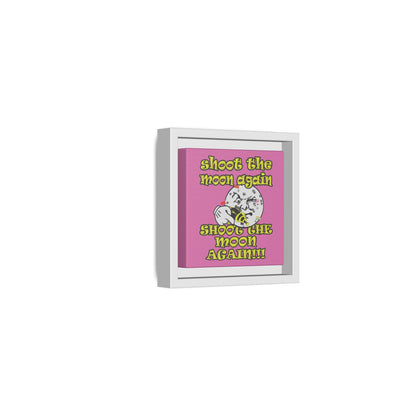 shoot the moon again - framed canvas art (light pink)
