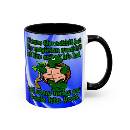 turtle race - Accent Mug (blue-white wave)