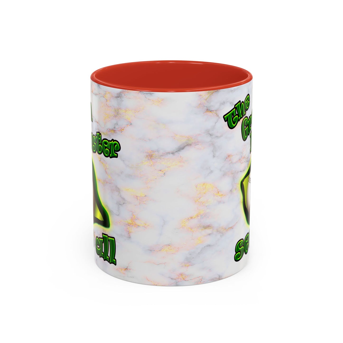 green monster - Accent Mug (white marble)
