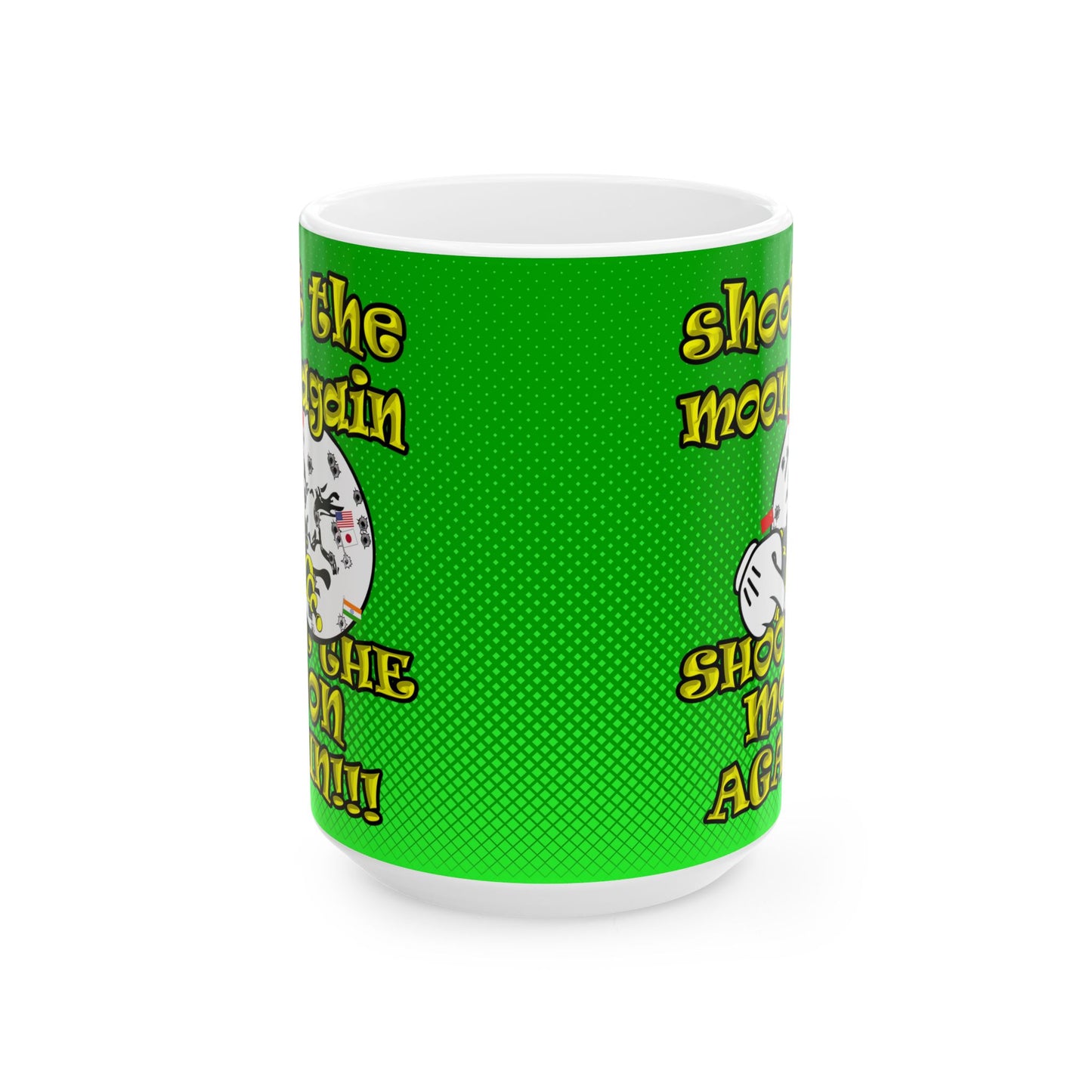 shoot the moon again - White Mug (logo green)
