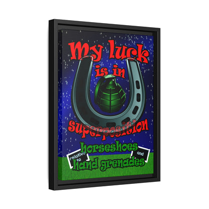 my luck - framed canvas art ('snoops' background)
