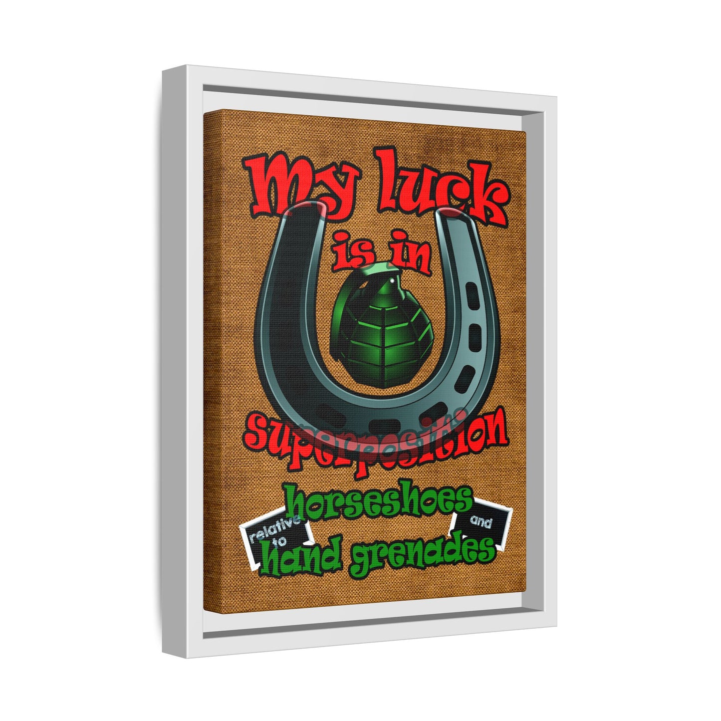 my luck - framed canvas art (brown papyrus)