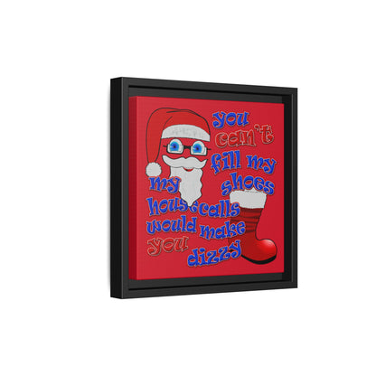 santa's shoes - framed canvas art (dark red)