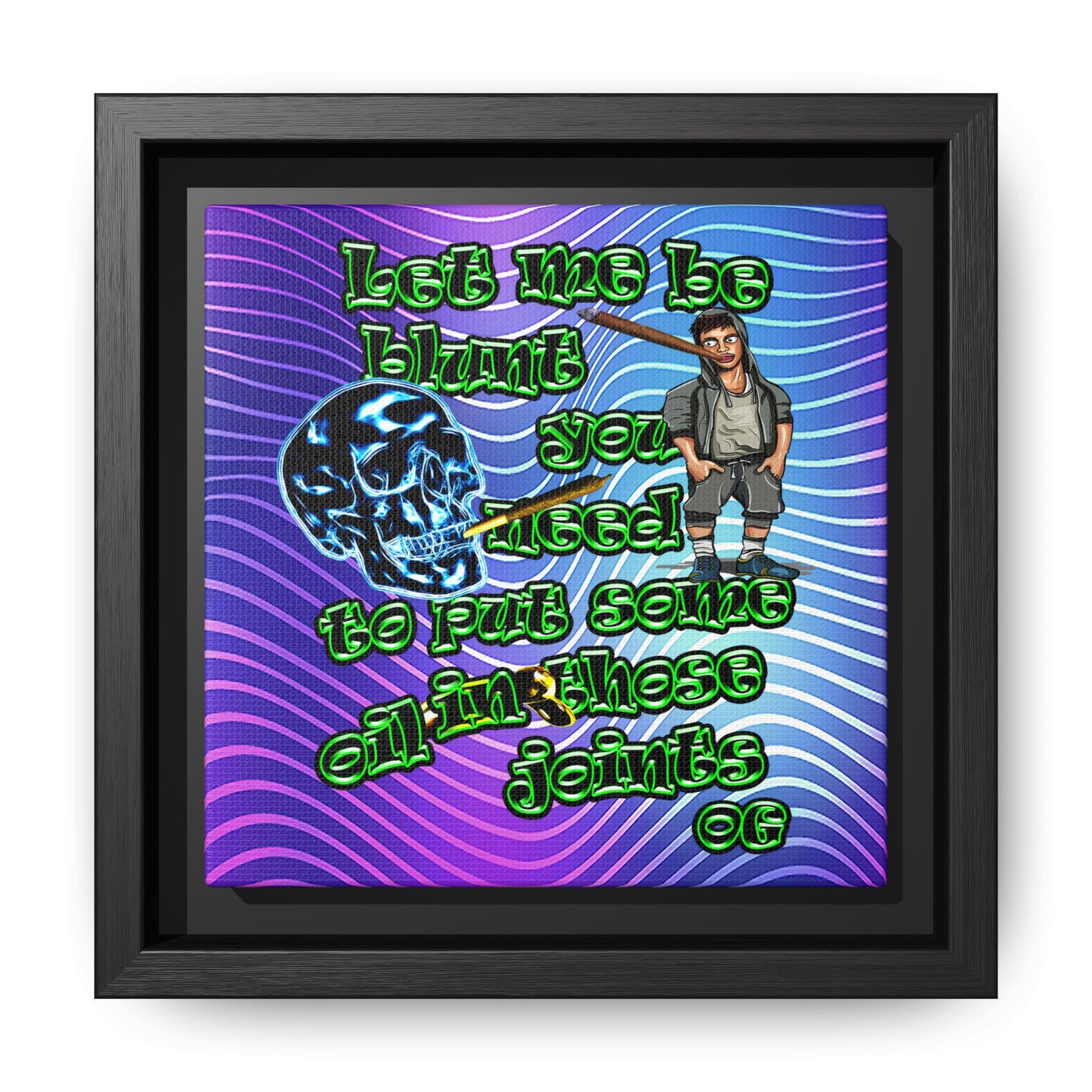 og - framed canvas art (purple wave)