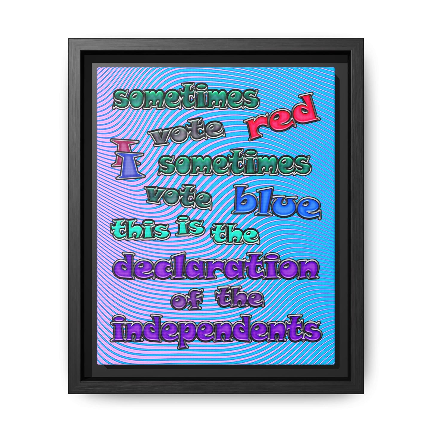 declaration of the independents - framed canvas art (light blue-purple wave)