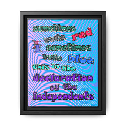 declaration of the independents - framed canvas art (light blue-purple wave)