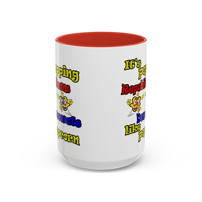 popping like popcorn - Accent Mug (white)