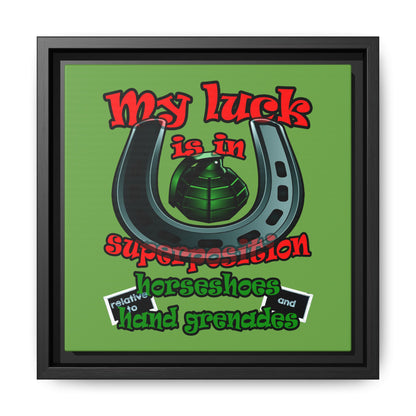 my luck - framed canvas art (green)