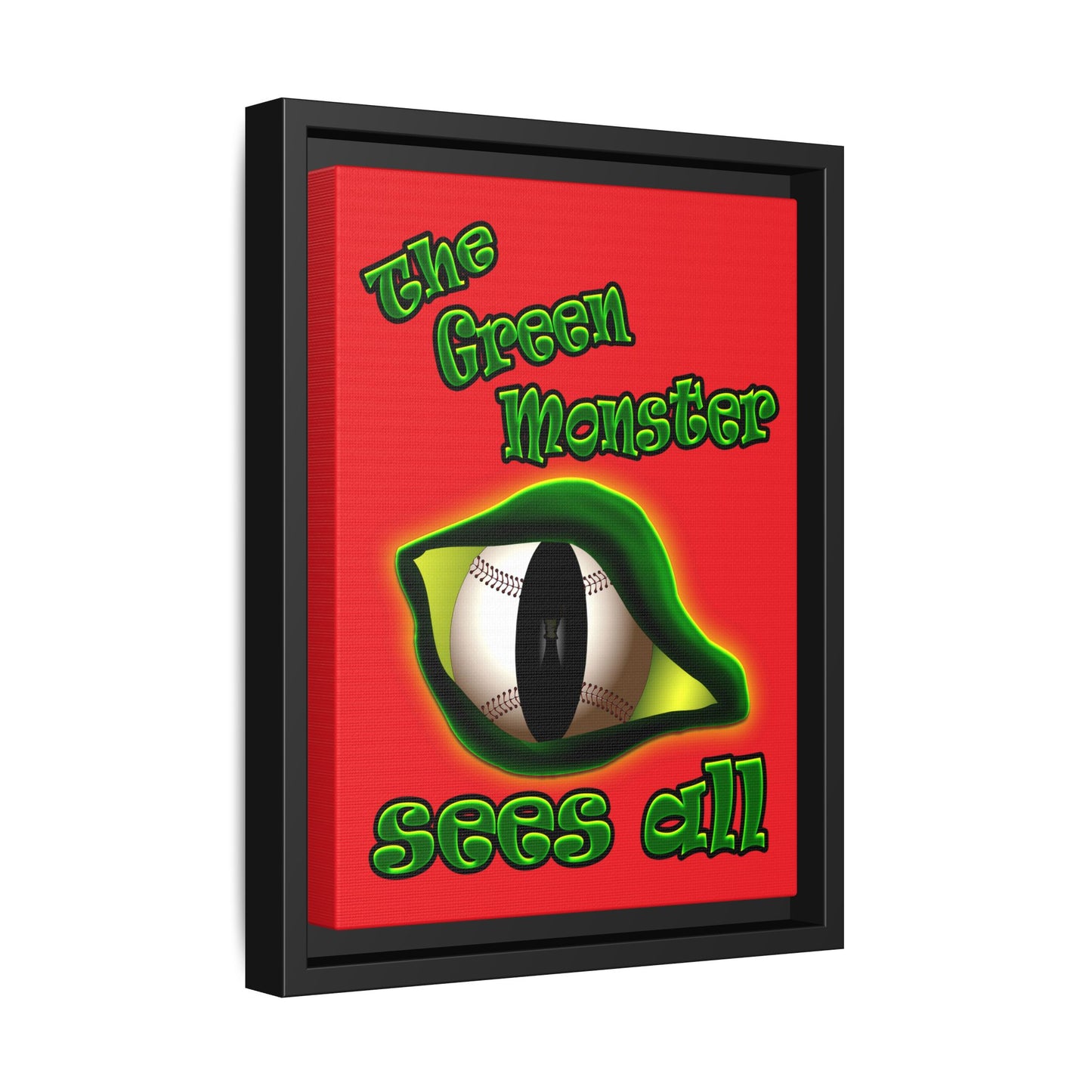 green monster - framed canvas art (red)