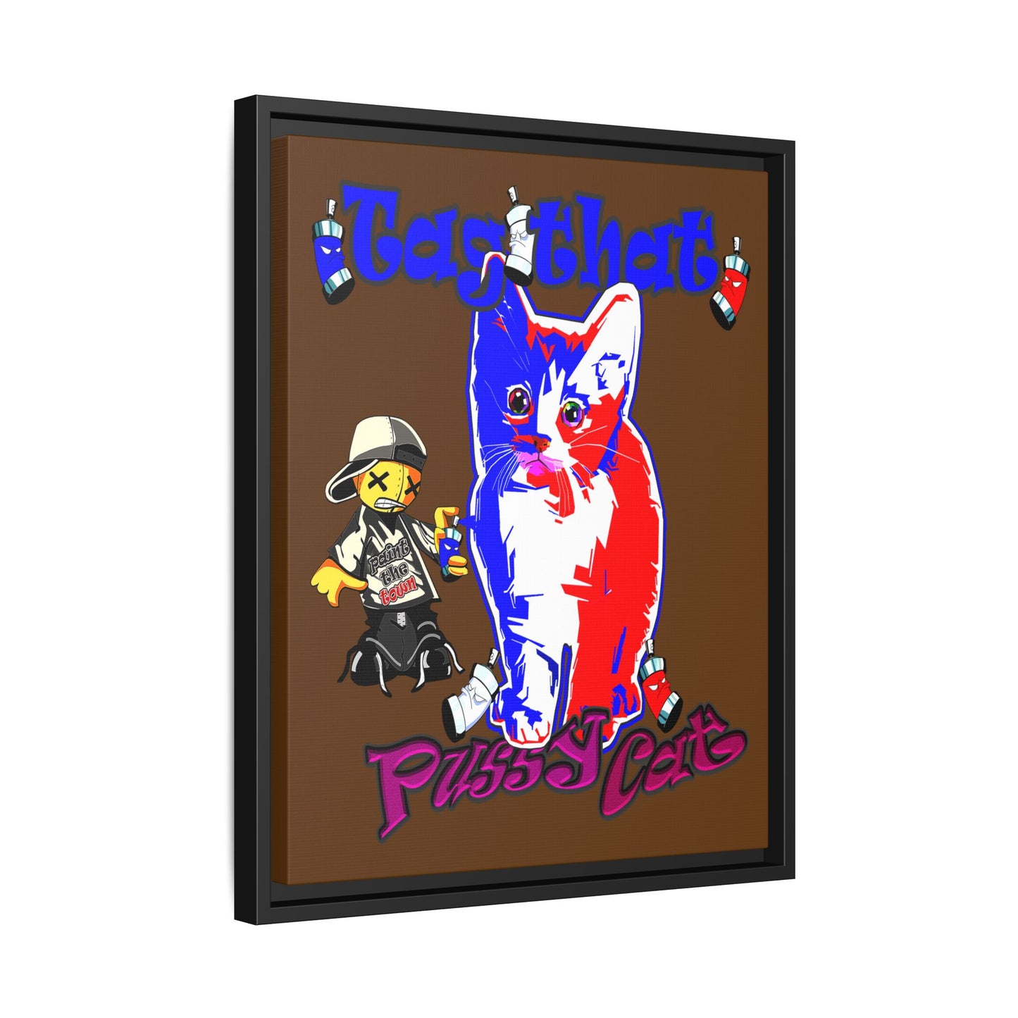 tag that - framed canvas art (brown)