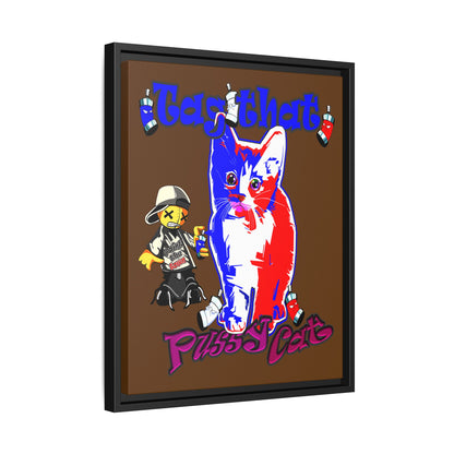 tag that - framed canvas art (brown)