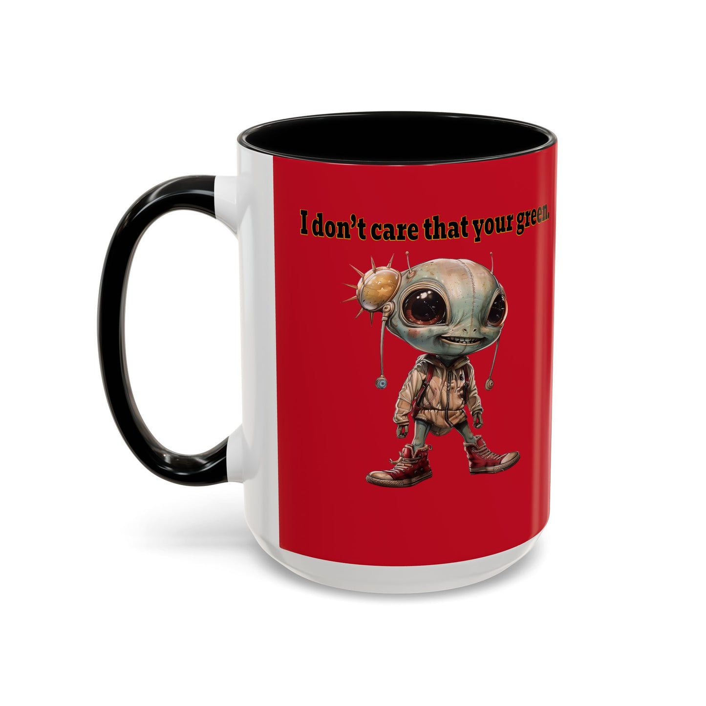 I don't care that your grey - Accent Mug (dark red)