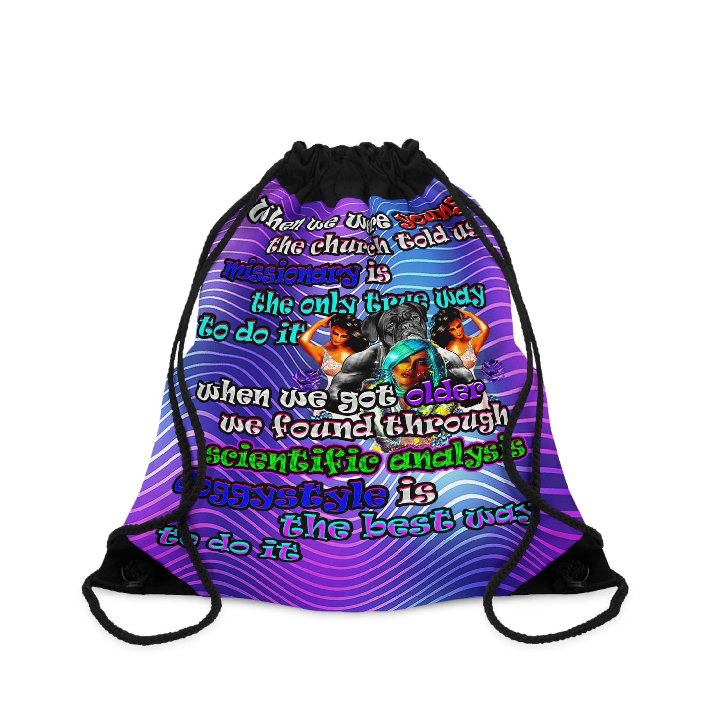 doggystyle - Drawstring Bag (purple wave)