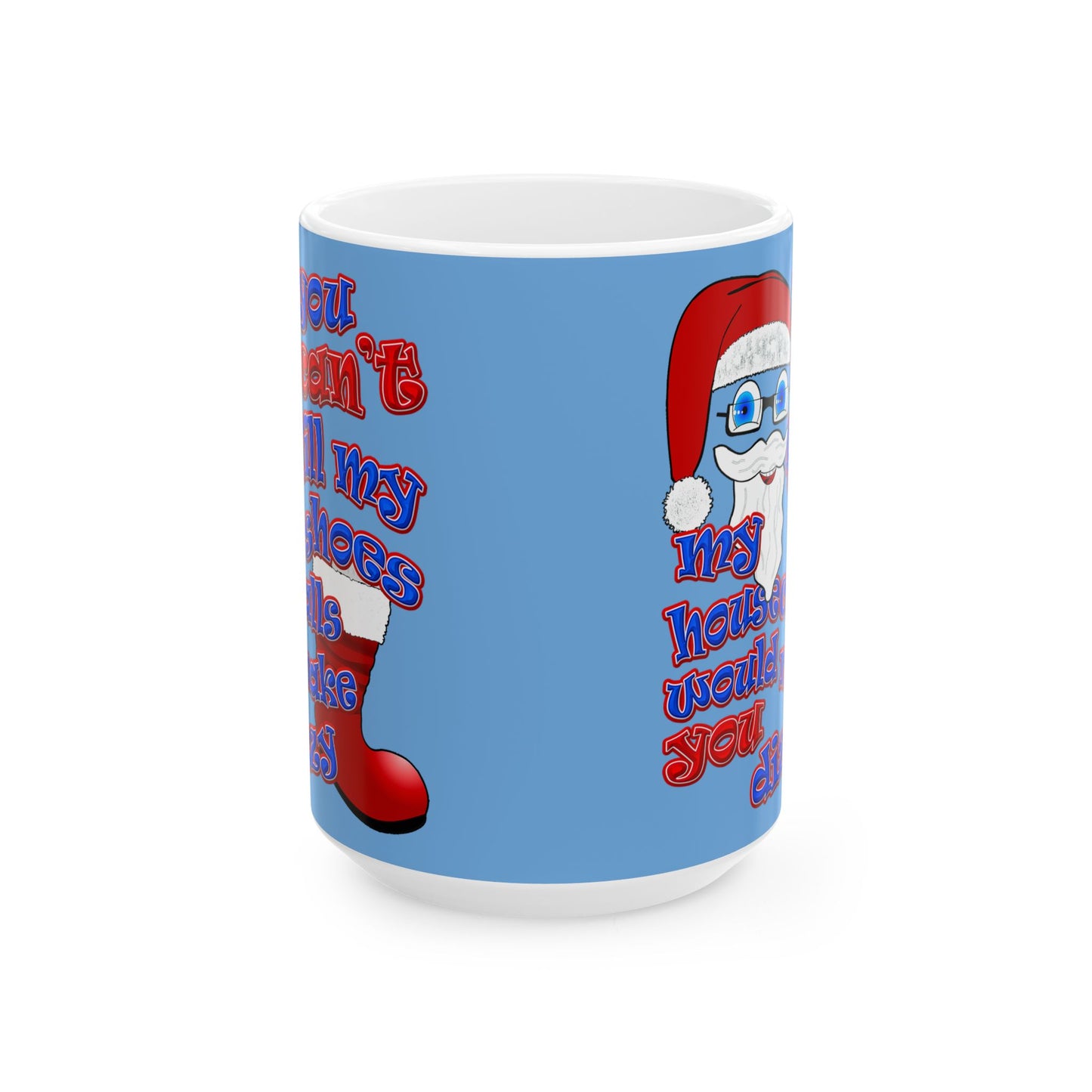 santa's shoes - White Mug (light blue)
