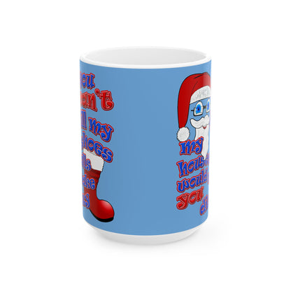 santa's shoes - White Mug (light blue)