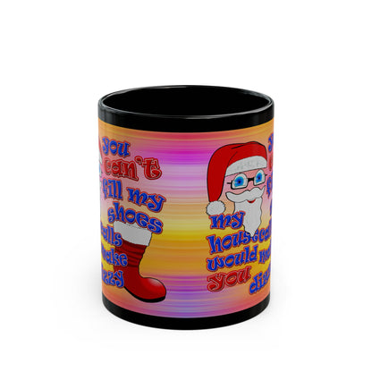 santa's shoes - Black Mug (color blur)