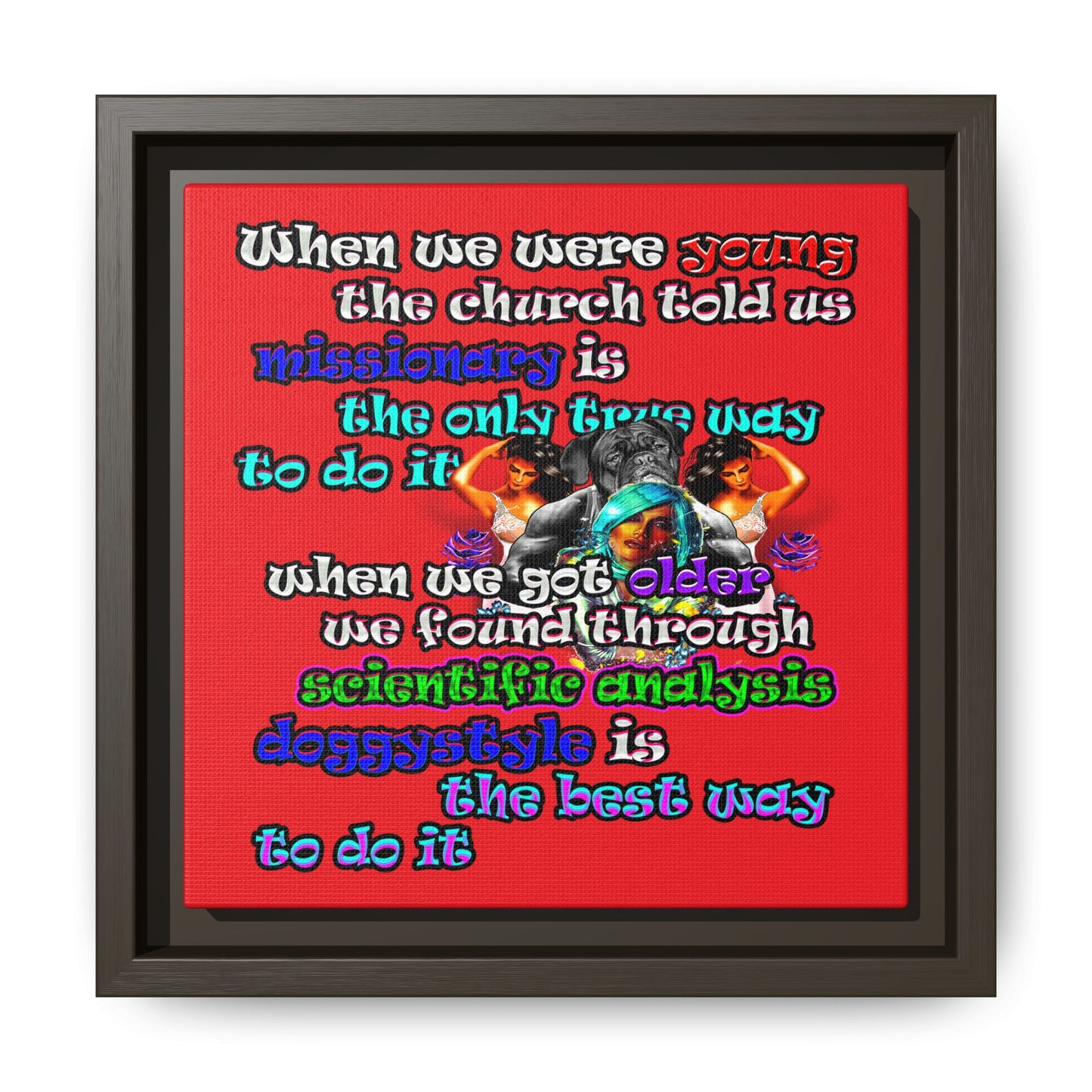 doggystyle - framed canvas art (red)