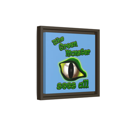 green monster - framed canvas art (light blue)