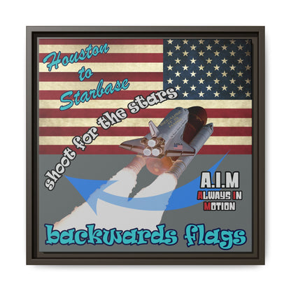 shoot for the stars - framed canvas art (dark grey)