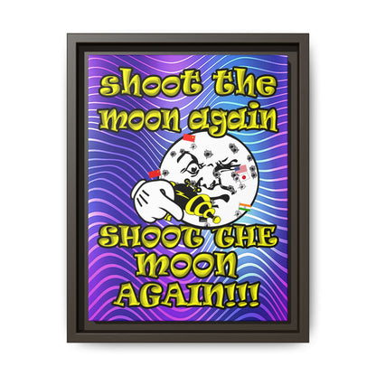 shoot the moon again - framed canvas art (purple wave)