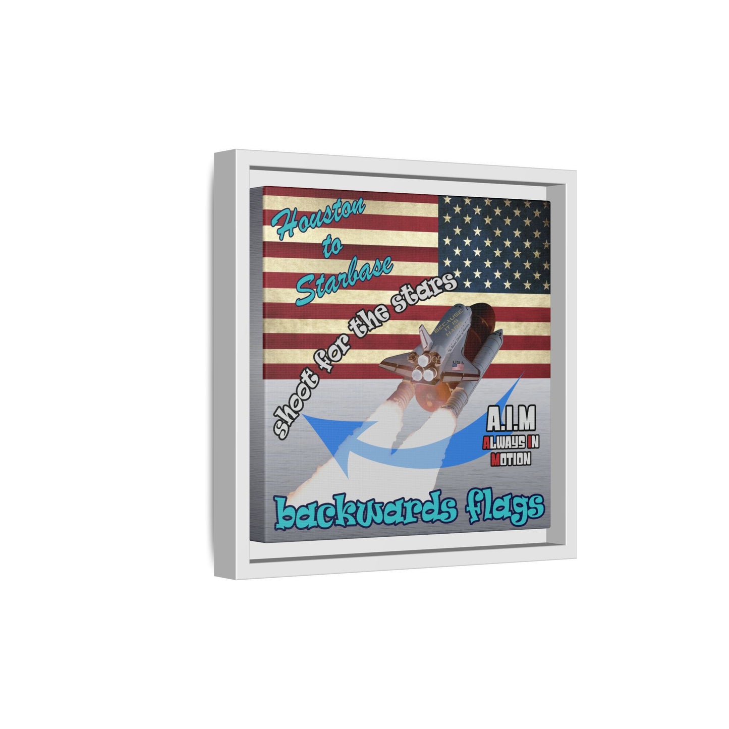 shoot for the stars - framed canvas art (brushed nickel)