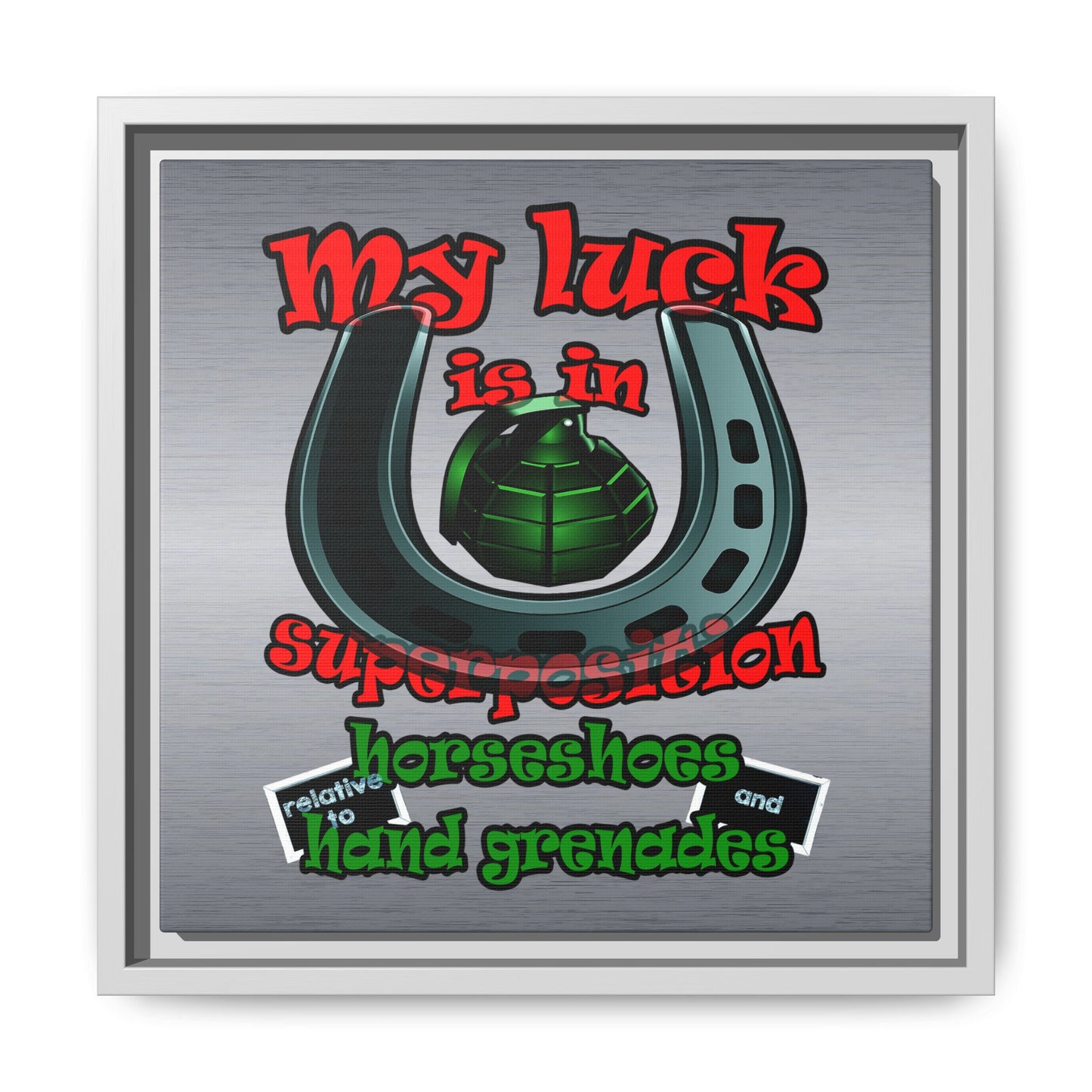my luck - framed canvas art (brushed nickel)