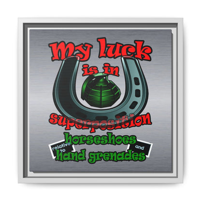 my luck - framed canvas art (brushed nickel)