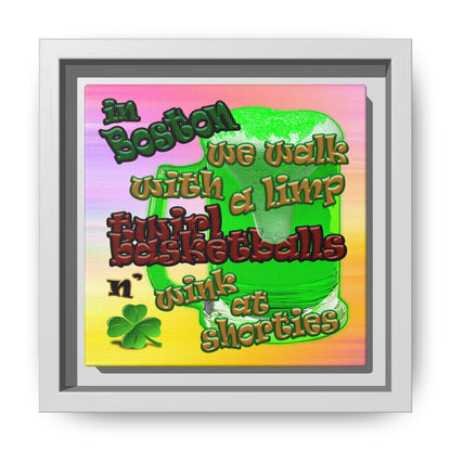 celtics logo - framed canvas art (color blur)