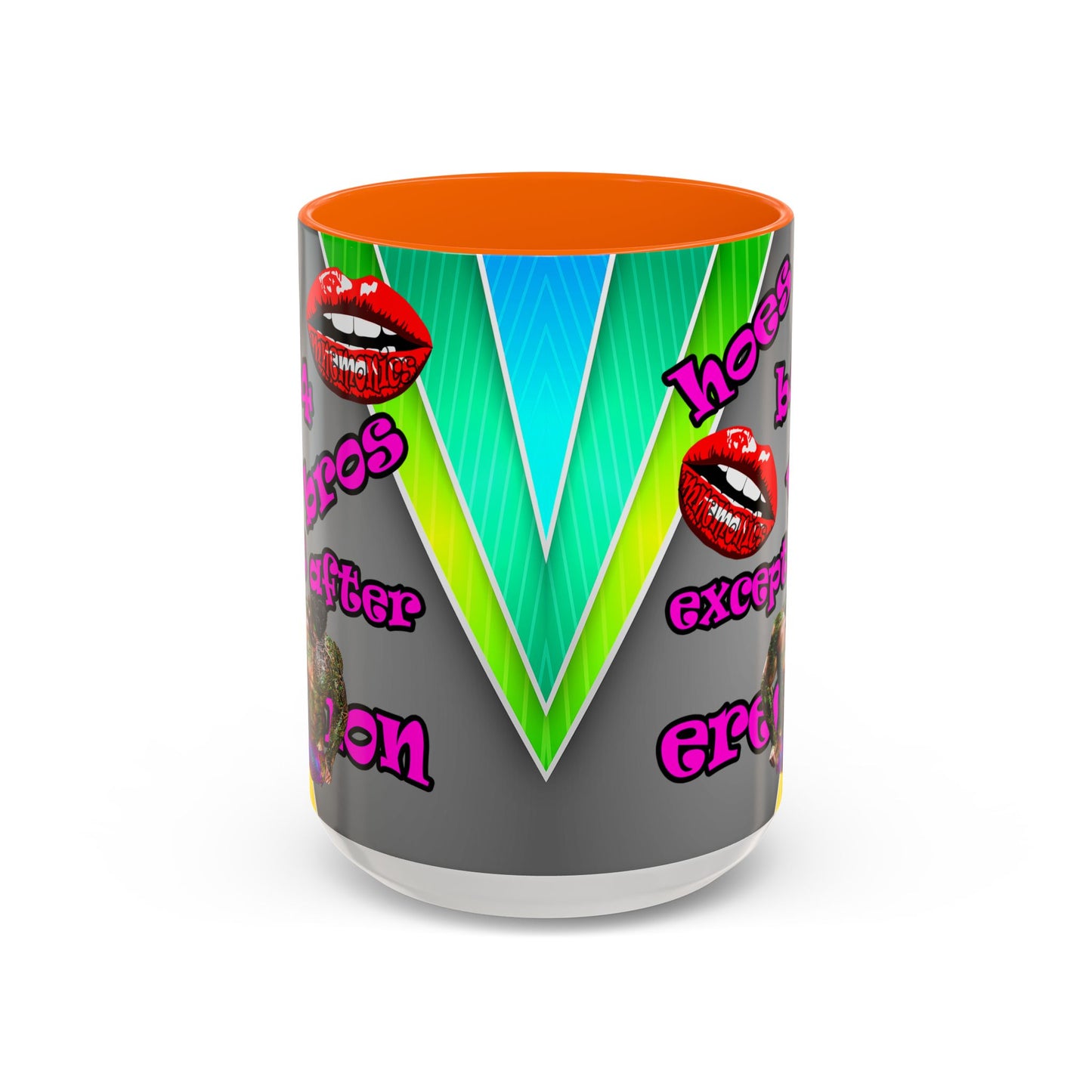 hoes b4 bros - Accent Mug (rainbow split)