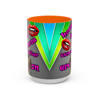 hoes b4 bros - Accent Mug (rainbow split)