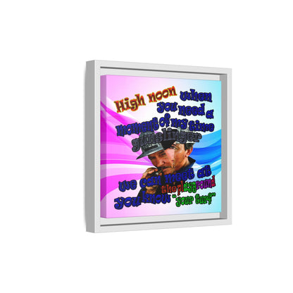 high noon - framed canvas art (light blue-pink wave)