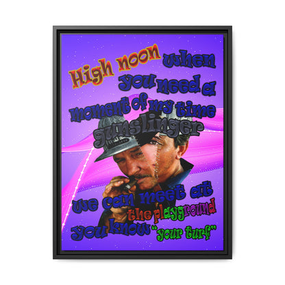 high noon - framed canvas art (purple-pink wave)