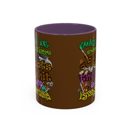 the bum's shit - Accent Mug (brown)