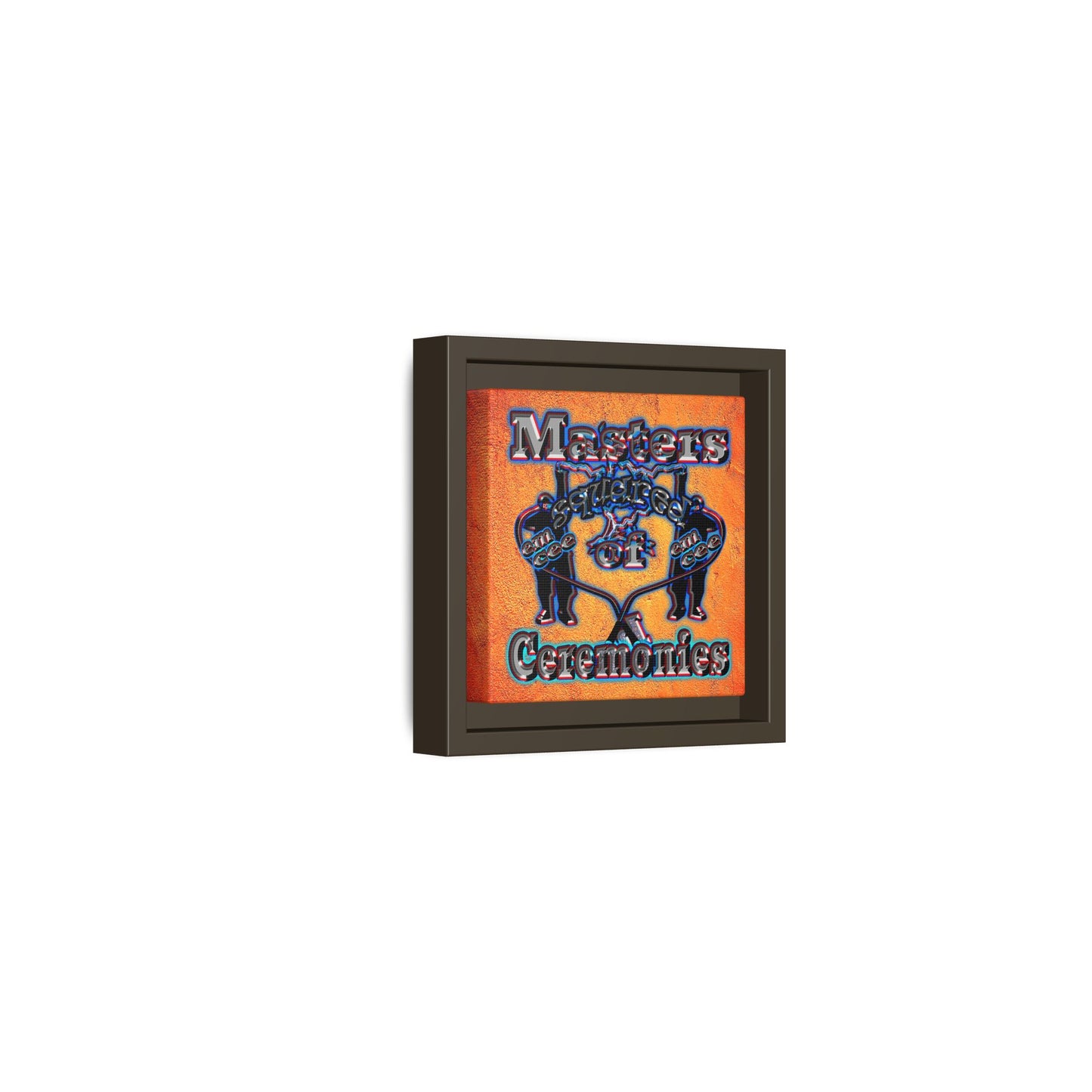 em cee squared - framed canvas art (burnt orange)