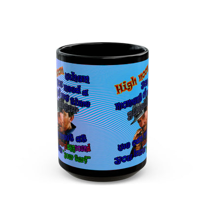 high noon - Black Mug (light blue-purple wave)
