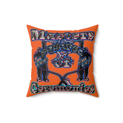 em cee squared - Faux Suede Square Pillow - (orange)