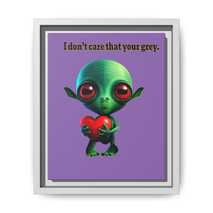 I don't care that your grey - framed canvas art (light purple)