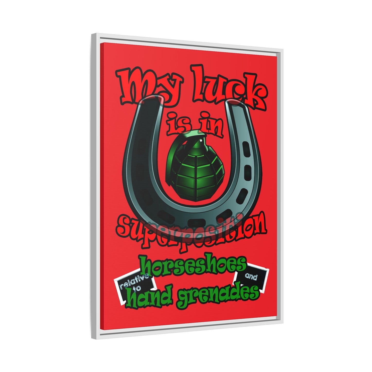 my luck - framed canvas art (red)