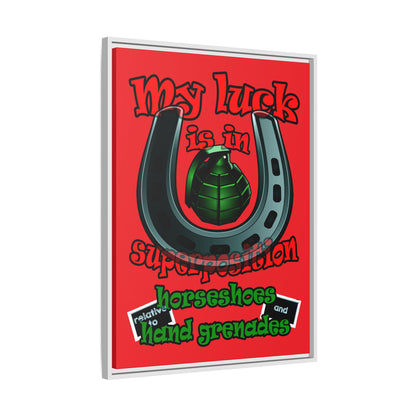 my luck - framed canvas art (red)