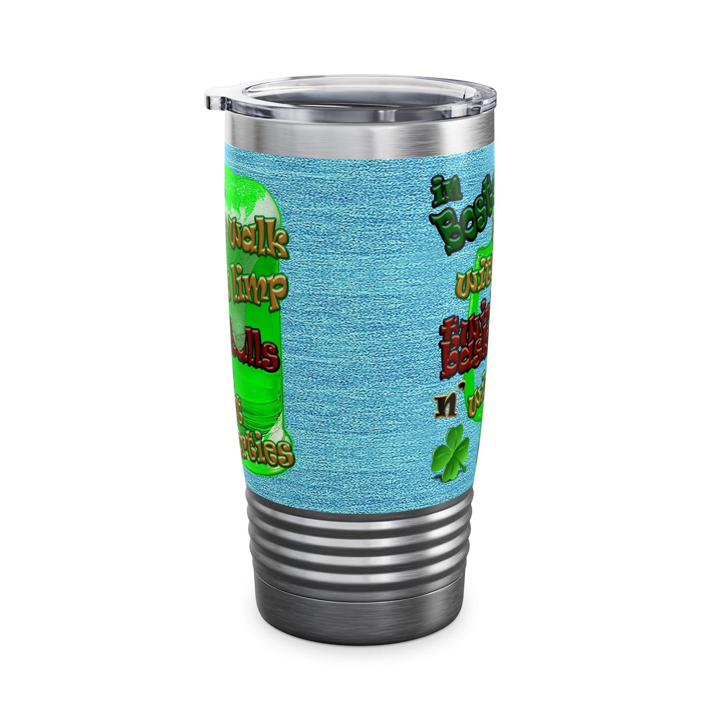 celtics logo - Ringneck Tumbler, 20oz (faded blue)