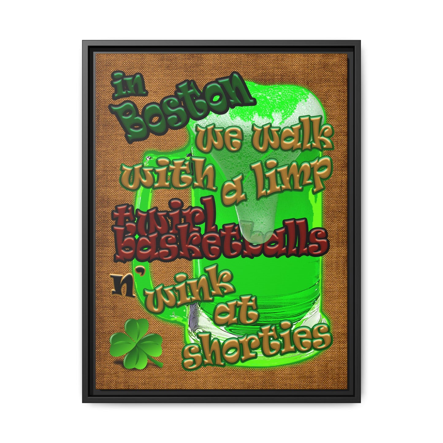 celtics logo - framed canvas art (brown papyrus)