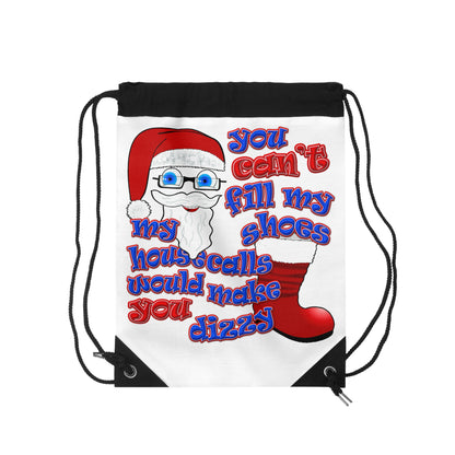 santa's shoes - Drawstring Bag (white)