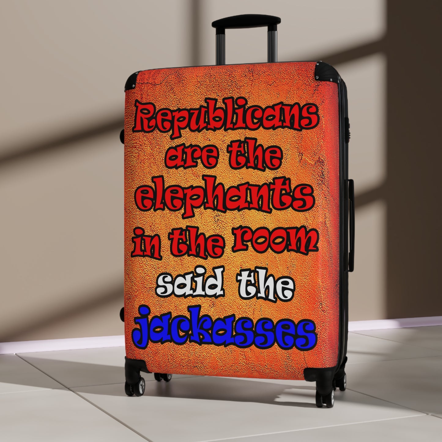 donkeys and elephants - Suitcase (burnt orange)
