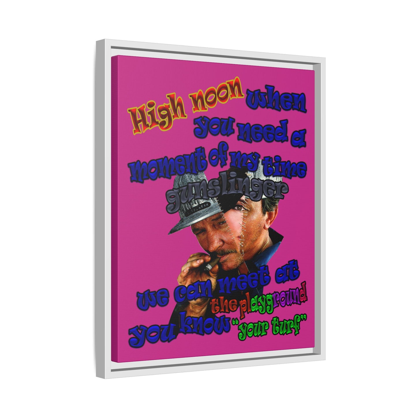high noon - framed canvas art (pink)