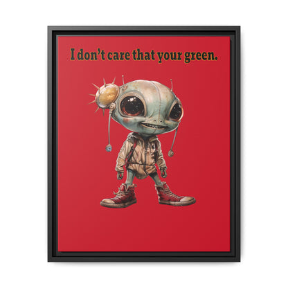 I don't care that your green - framed canvas art (dark red)