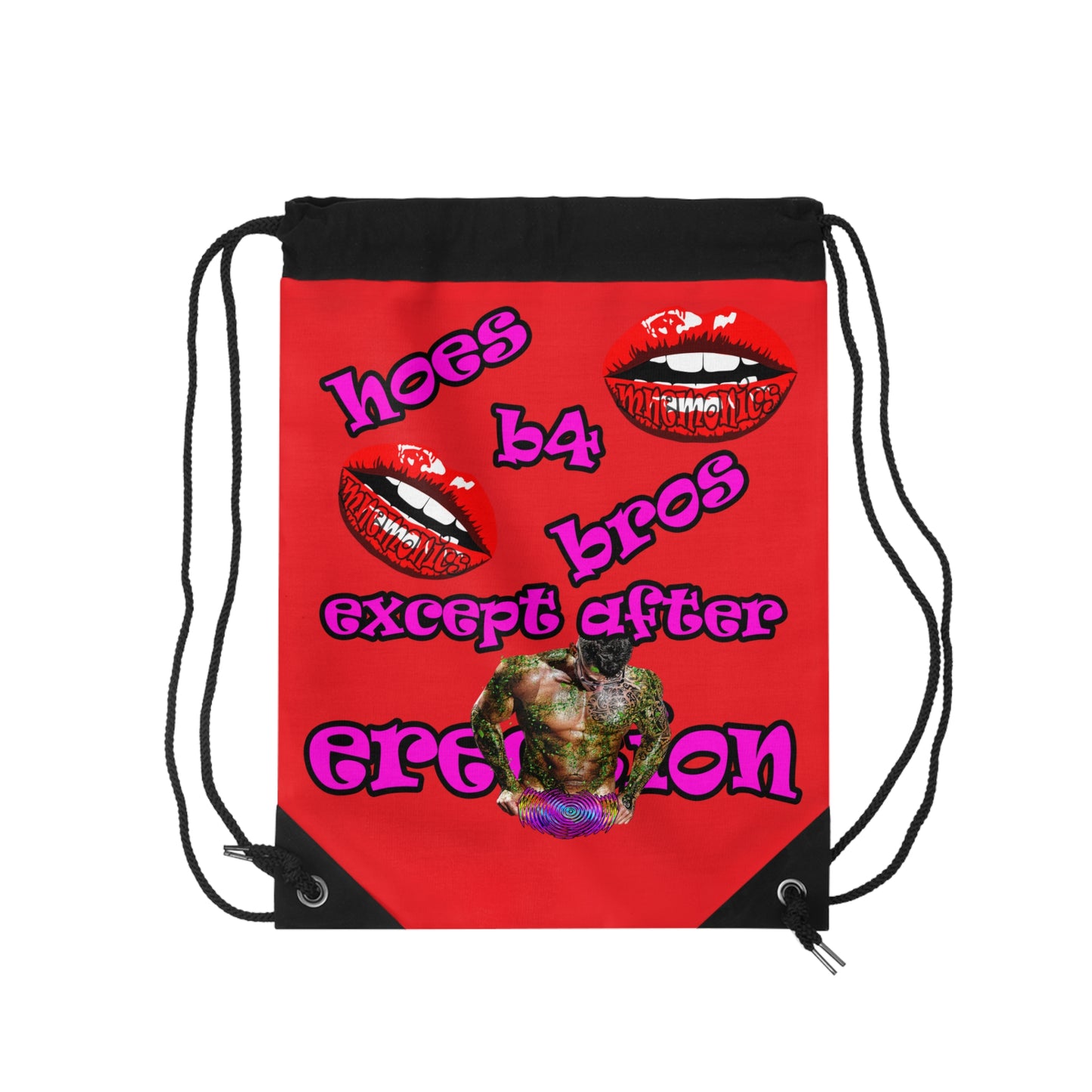 hoes b4 bros - Drawstring Bag (red)