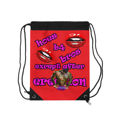 hoes b4 bros - Drawstring Bag (red)