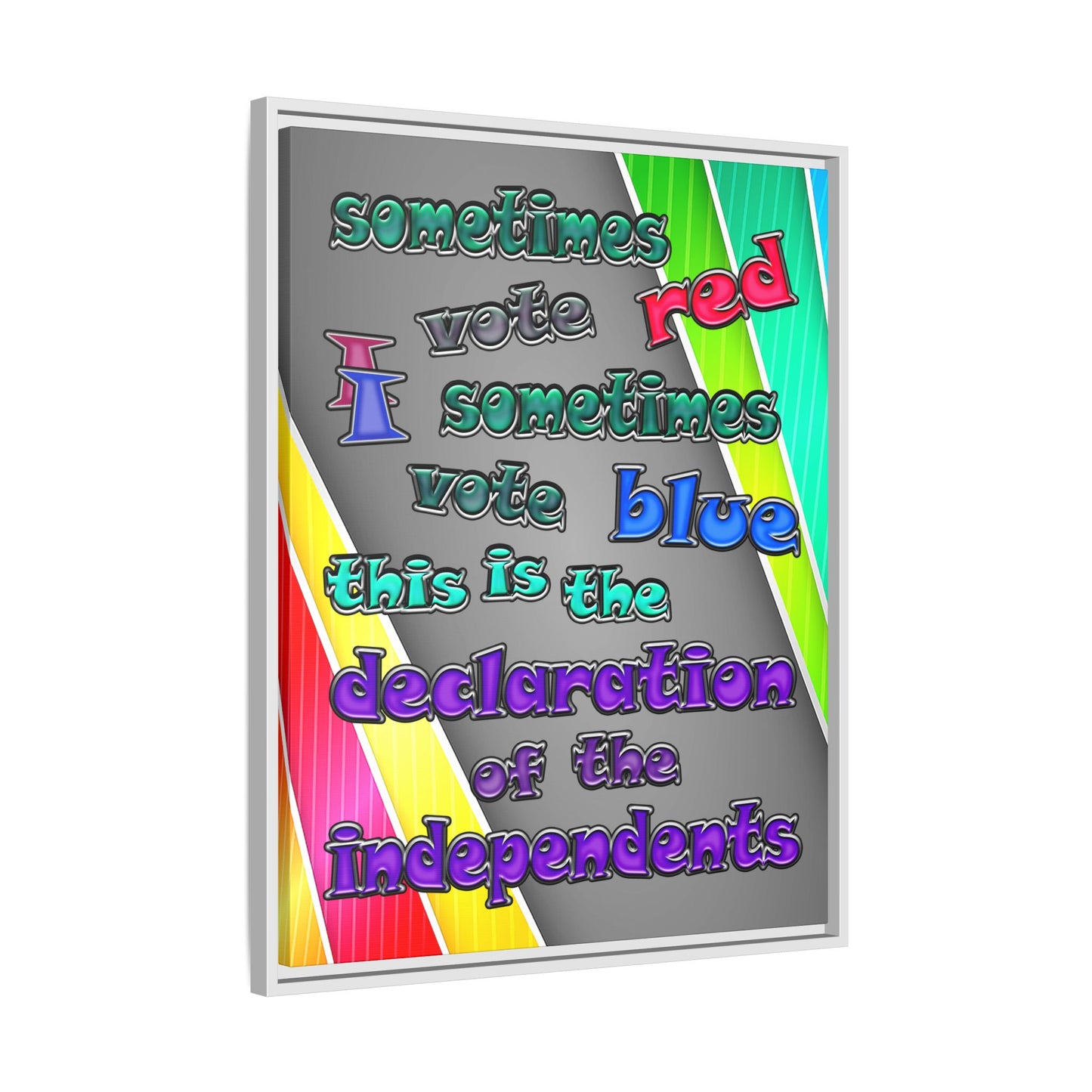 declaration of the independents - framed canvas art (rainbow split)