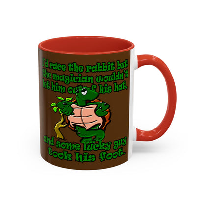 turtle race - Accent Mug (brown)